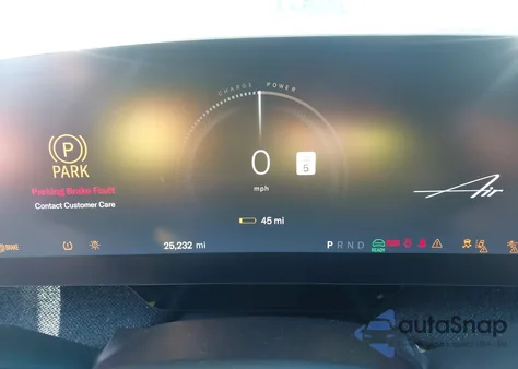 2025 Lucid Air Pure z USA, uszkodzony, nr VIN 50EA1PGA9SA007773